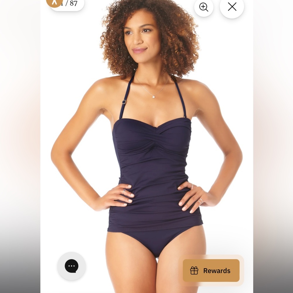 NWT Women’s Anne Cole Twist Front Bandeaukini Swim Top SZ XS - Picture 2 of 11